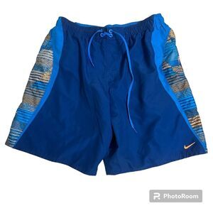 Nike Men's Blue and Navy Swim-briefs-shorts
